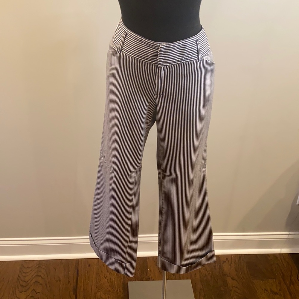 Striped Flare Capri